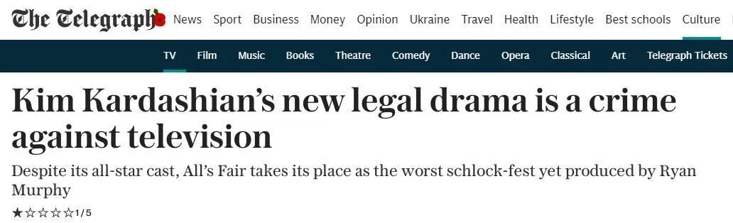 烂番茄新鲜度0%，史上最差美剧全是卡戴珊的锅？