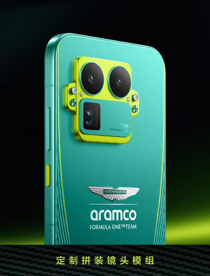 realme真我GT8 Pro阿斯顿马丁F1限量版手机外观细节公布,定制拼装镜头模组
