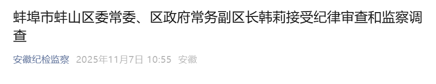 安徽一区政府常务副区长，任上被查！