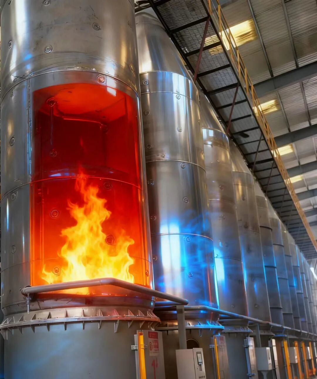 图为微珠高温强化成球工序。