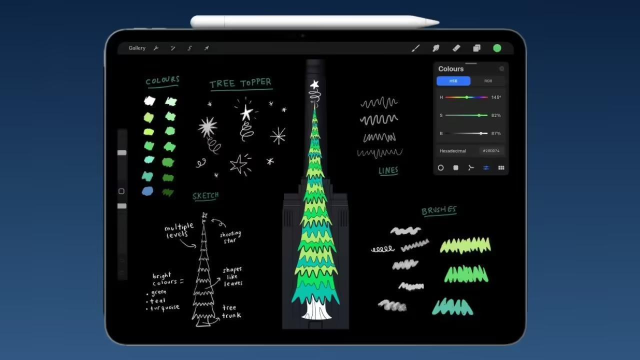 苹果邀请英国iPad用户共创“圣诞树”,获奖作品将在伦敦总部大楼点亮