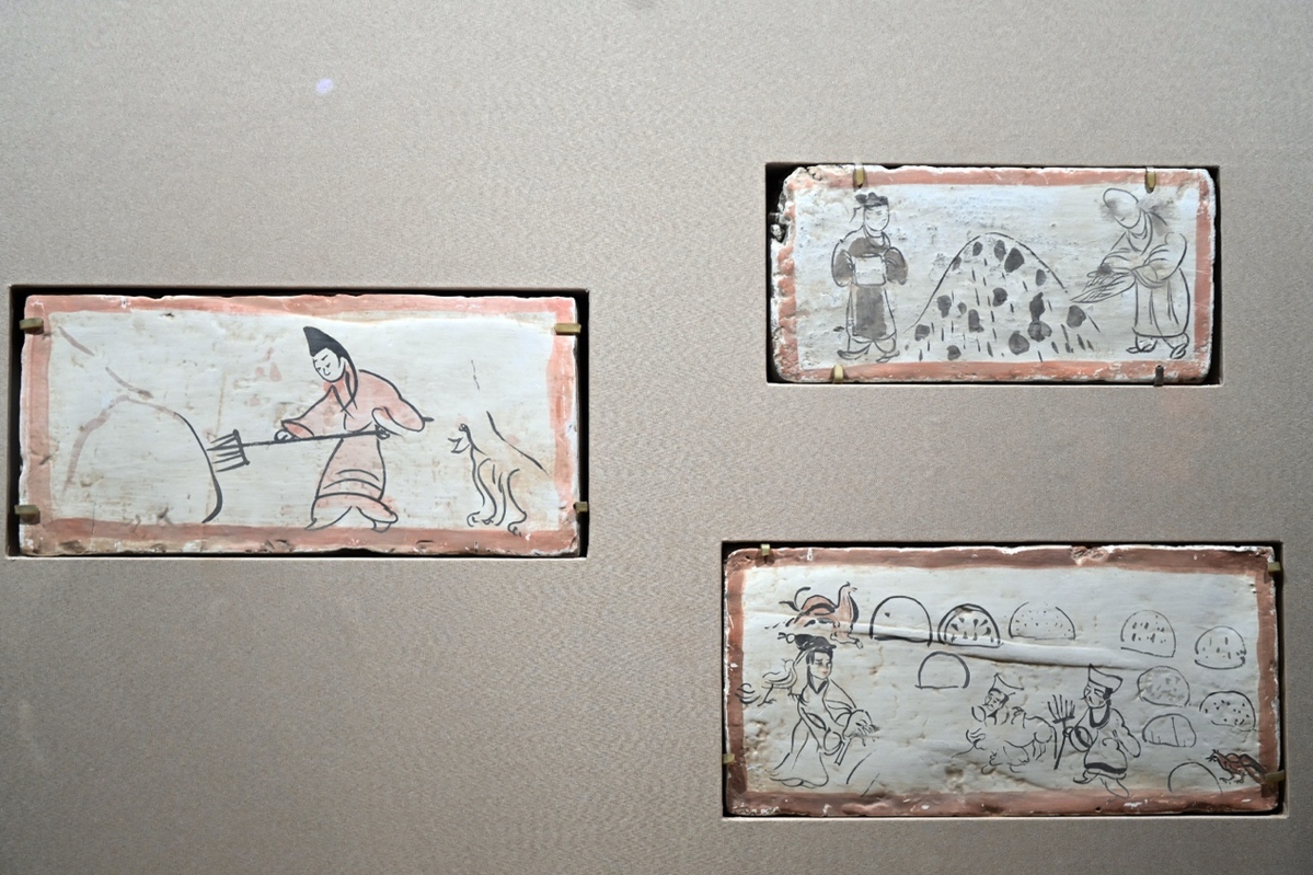 张掖市高台县博物馆内魏晋壁画砖