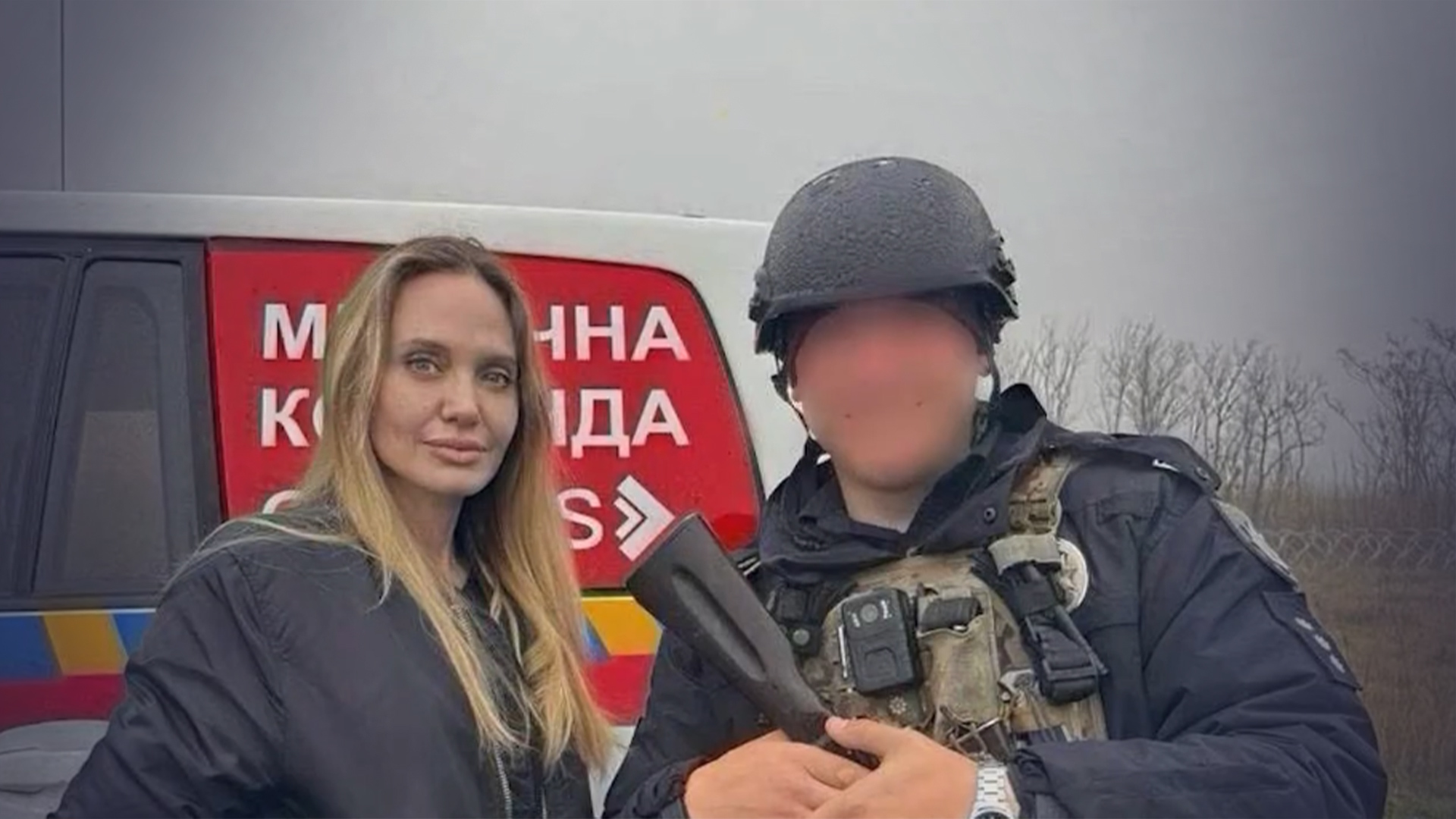 安吉丽娜·朱莉访乌，保镖被带走