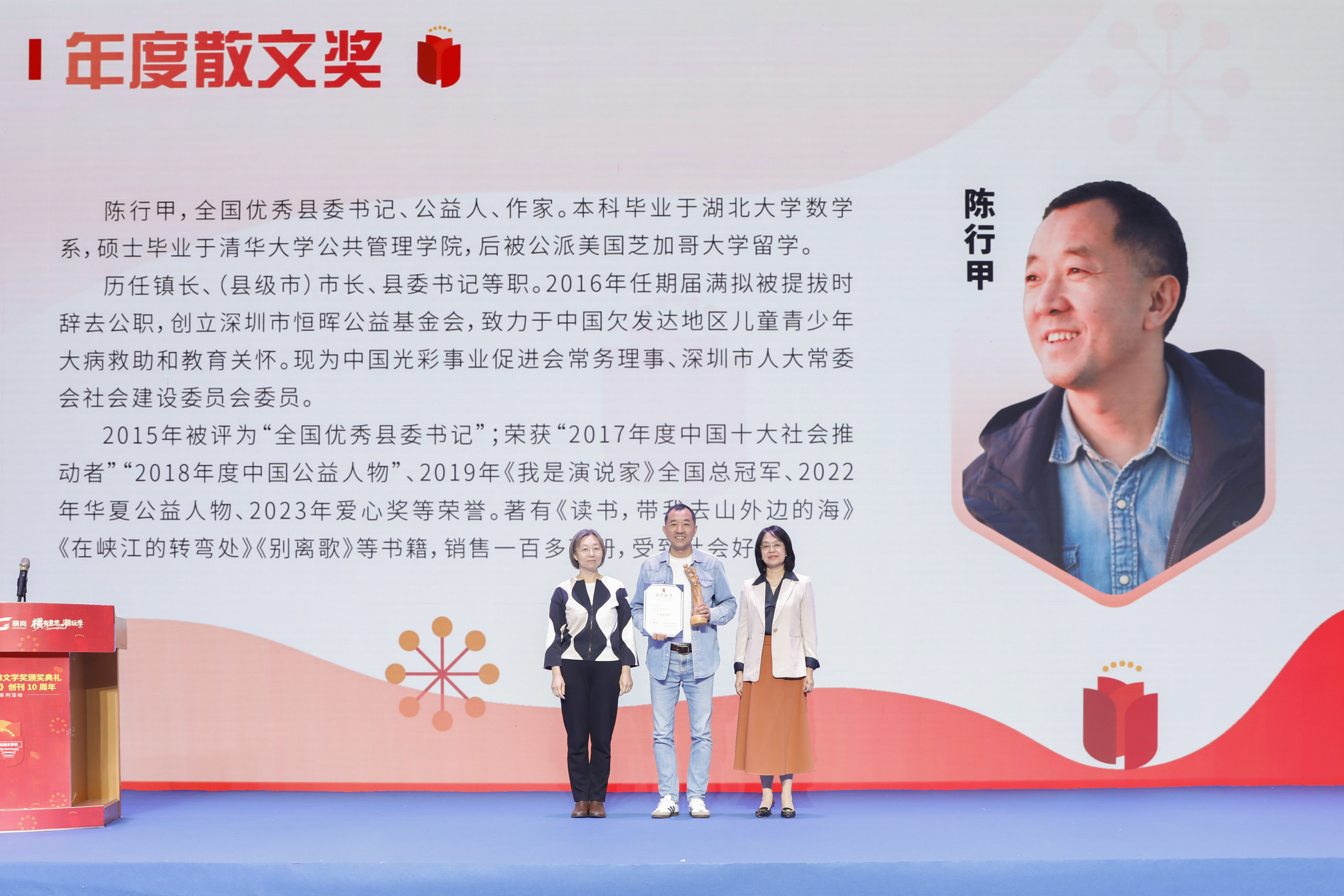 陈行甲获年度散文奖