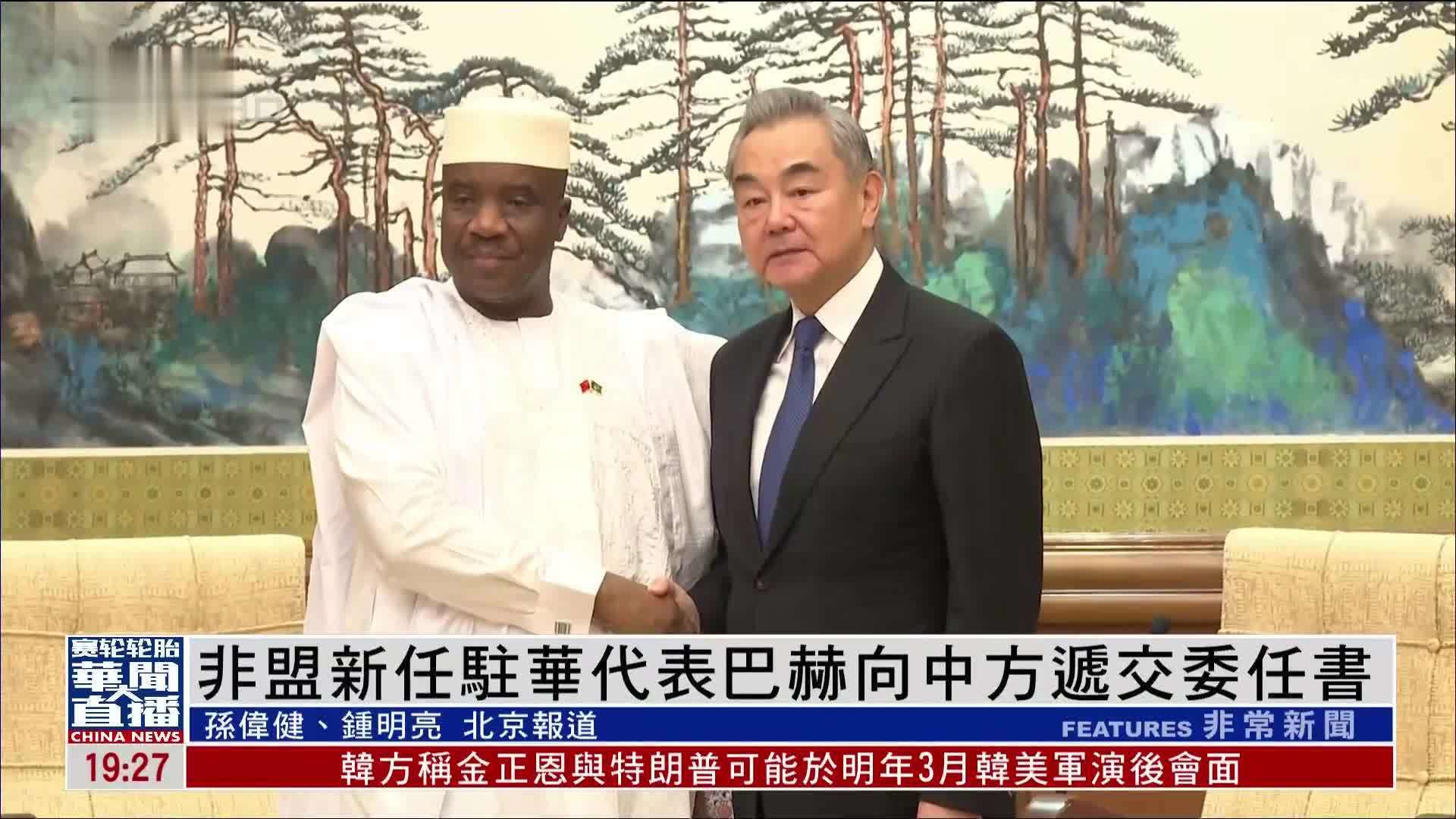 非盟新任驻华代表巴赫向中方递交委任书