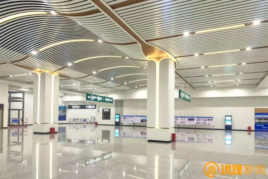 江西首个地下结构高铁站部分站厅站台亮相（图）