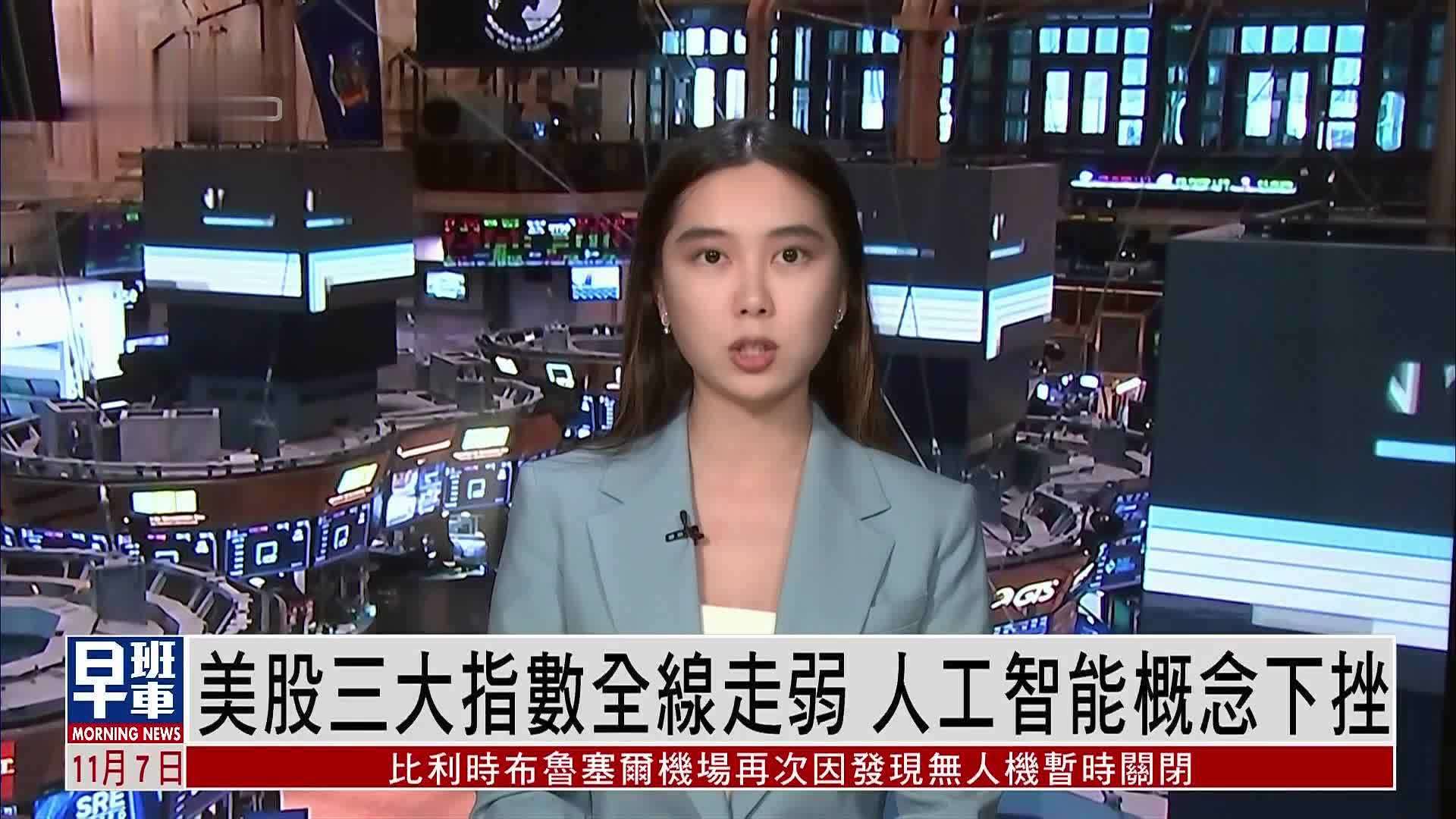 美股三大指数全线走弱 人工智能概念下挫