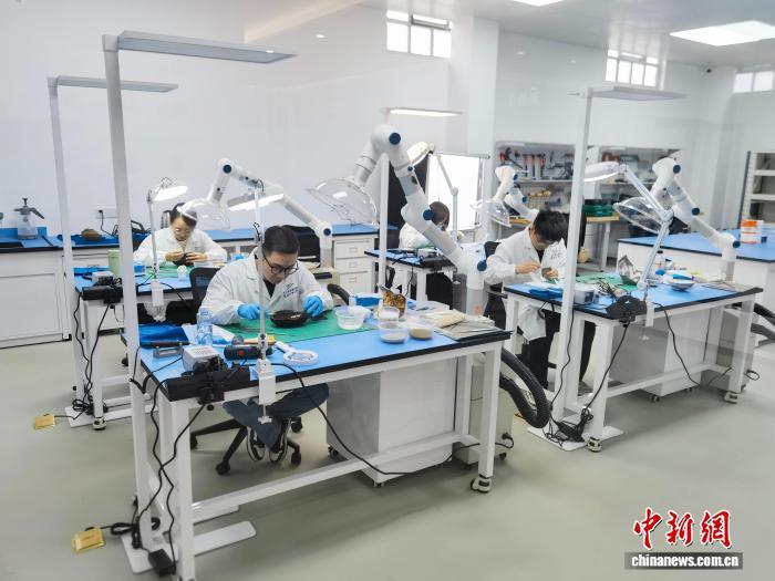 出土木漆器保护国家文物局重点科研基地云梦工作站文物修复展示中心。湖北省博物馆 供图