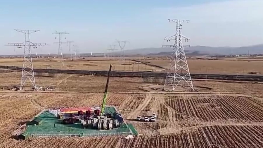 陇电入浙工程甘肃段开始架线施工