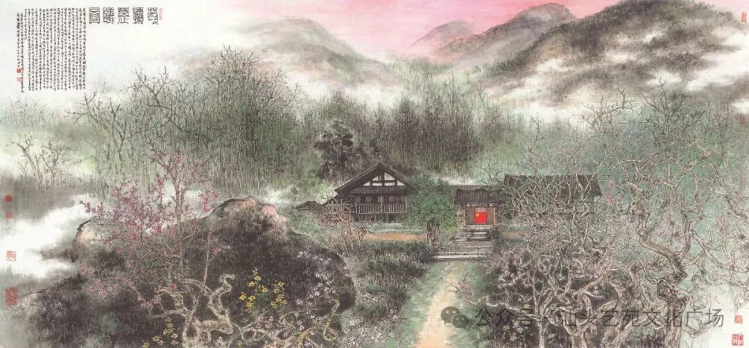 萧晖荣《苟坝晨曦图》 设色纸本143&times;308cm 2019年