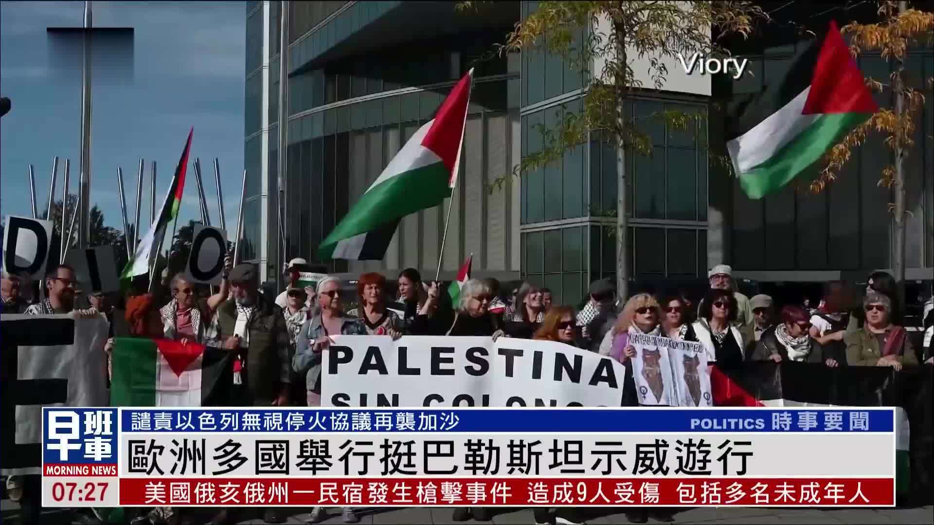 欧洲多国举行挺巴勒斯坦示威游行