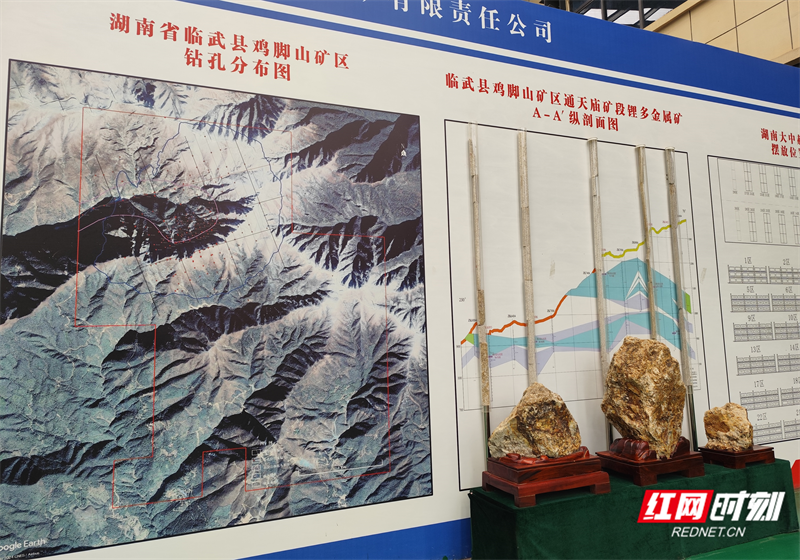 鸡脚山矿区钻孔分布图。