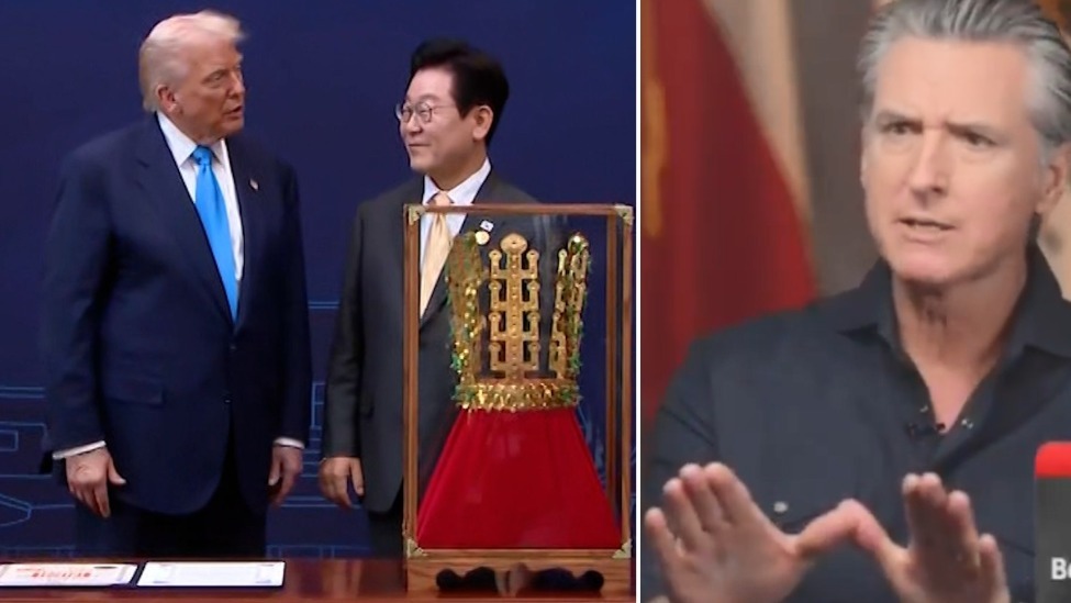 纽森：韩国那可怜的家伙还给特朗普送王冠，太丢脸了