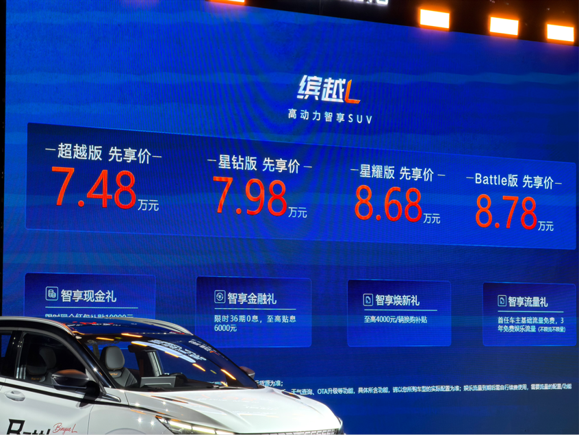 吉利缤越L Battle版正式上市，先享价8.78万元