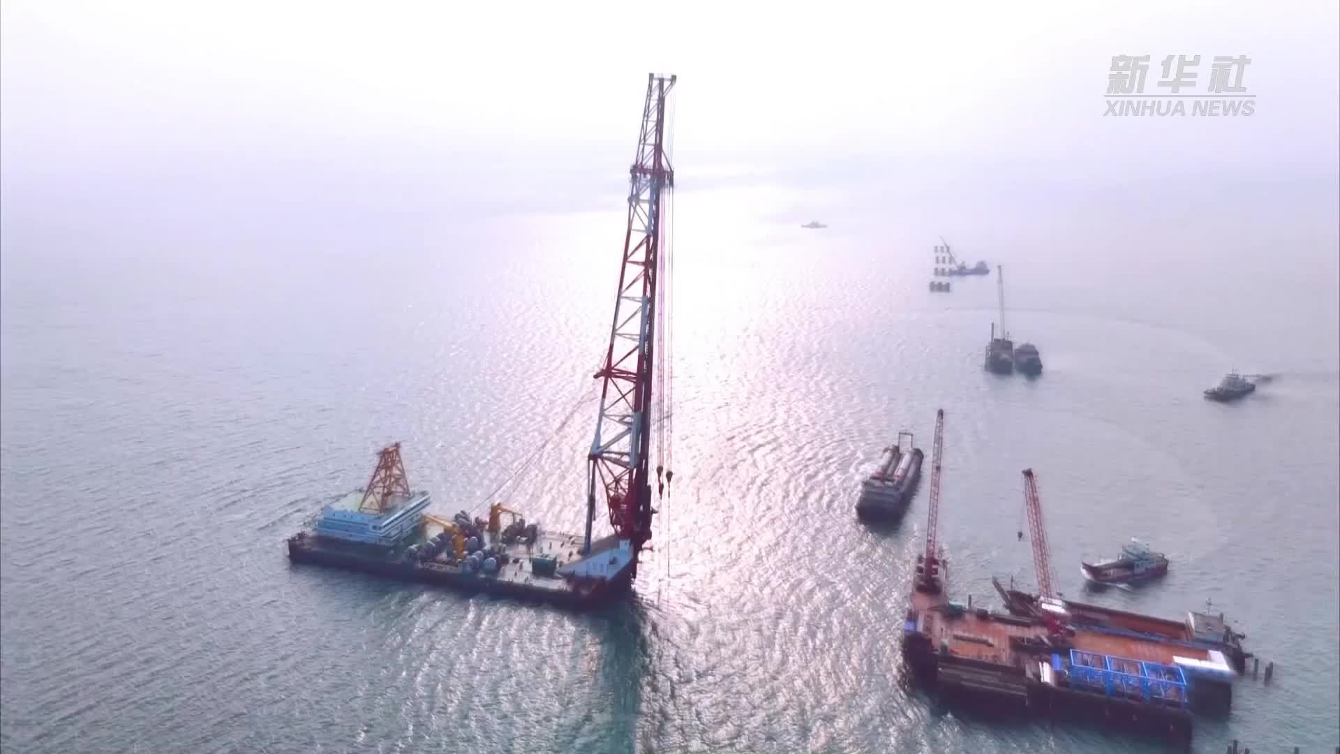 长海跨海大桥主桥开始施工