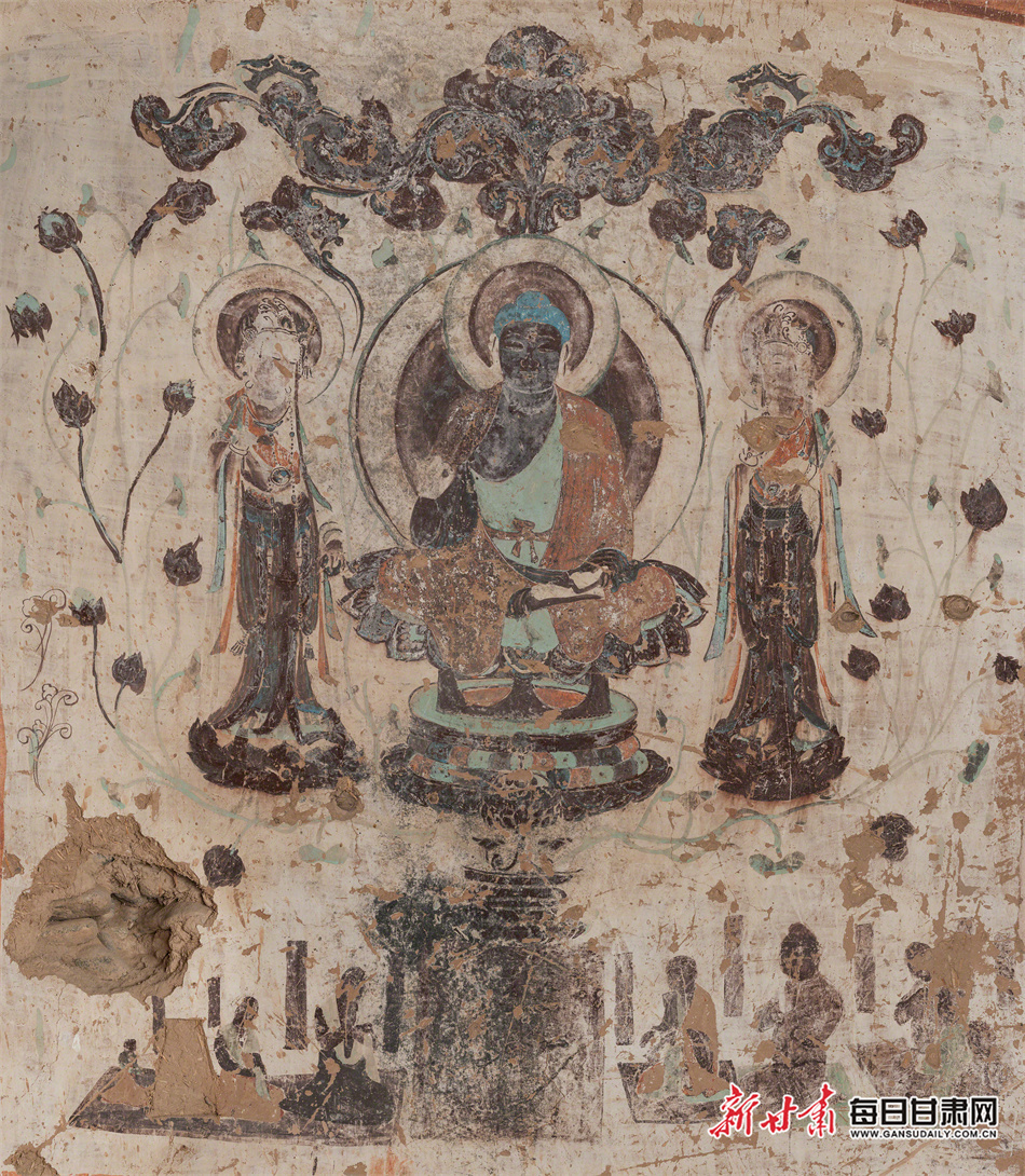 西千佛洞第9窟　主室　南壁东侧　释迦说法图（敦煌研究院供图）