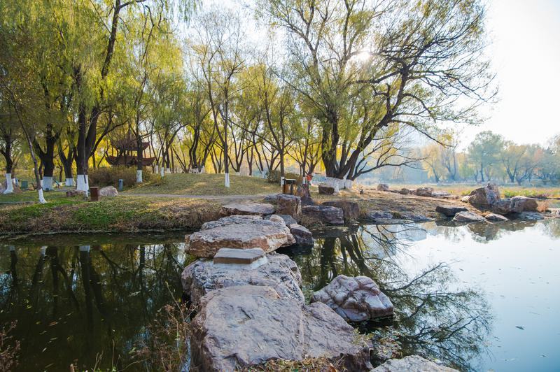 长春伊通河，冬意悄临，秋色未央