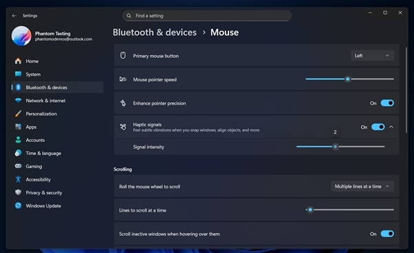 Windows 11各种操作将提供触觉反馈！还能自定义强度