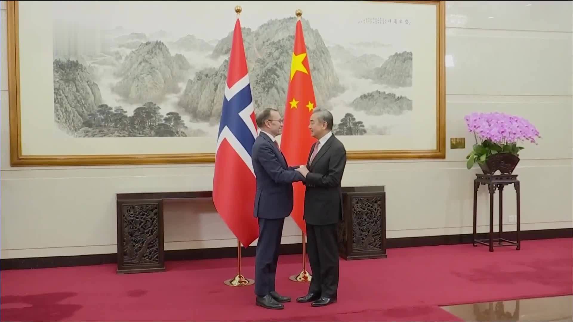 王毅同挪威外交大臣艾德会谈