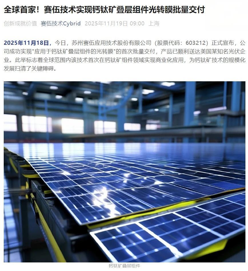 赛伍技术(603212)涨停分析：钙钛矿技术突破与新能源政策红利驱动