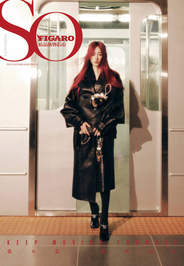 搜狐娱乐讯 20日，张天爱拍摄的都市浪漫大片释出，她一头红色长发明艳动人，穿黑色皮衣酷范儿十足。