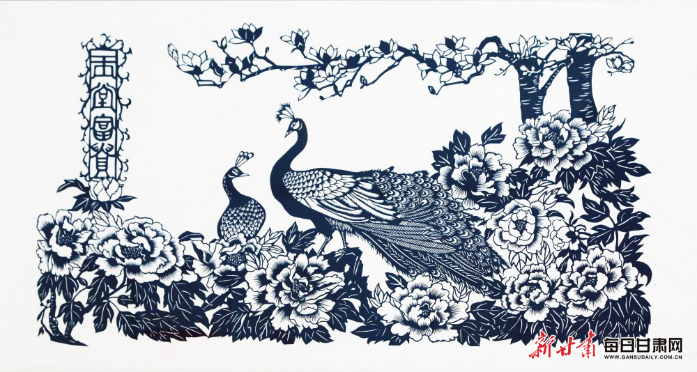 剪纸作品《玉堂富贵》