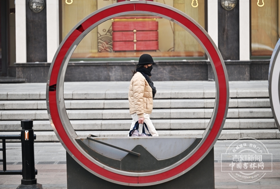 长春气温骤降，街头寒意弥漫。市民纷纷换上厚羽绒服、毛领外套，孩童的卡通保暖帽透着俏皮；路面结起薄冰，落叶覆于冰面，全城开启冬日御寒模式，裹紧衣衫的身影成街头日常。