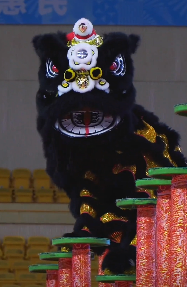 十五运会南狮自选决赛上的广东中联黄飞鸿队 图源自网络