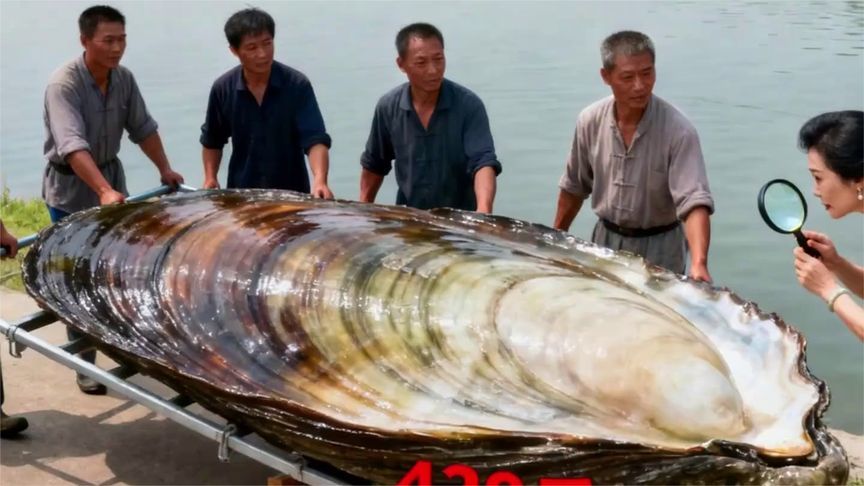湖底捞起429斤河蚌，富婆花420万买走，这要怎么吃？