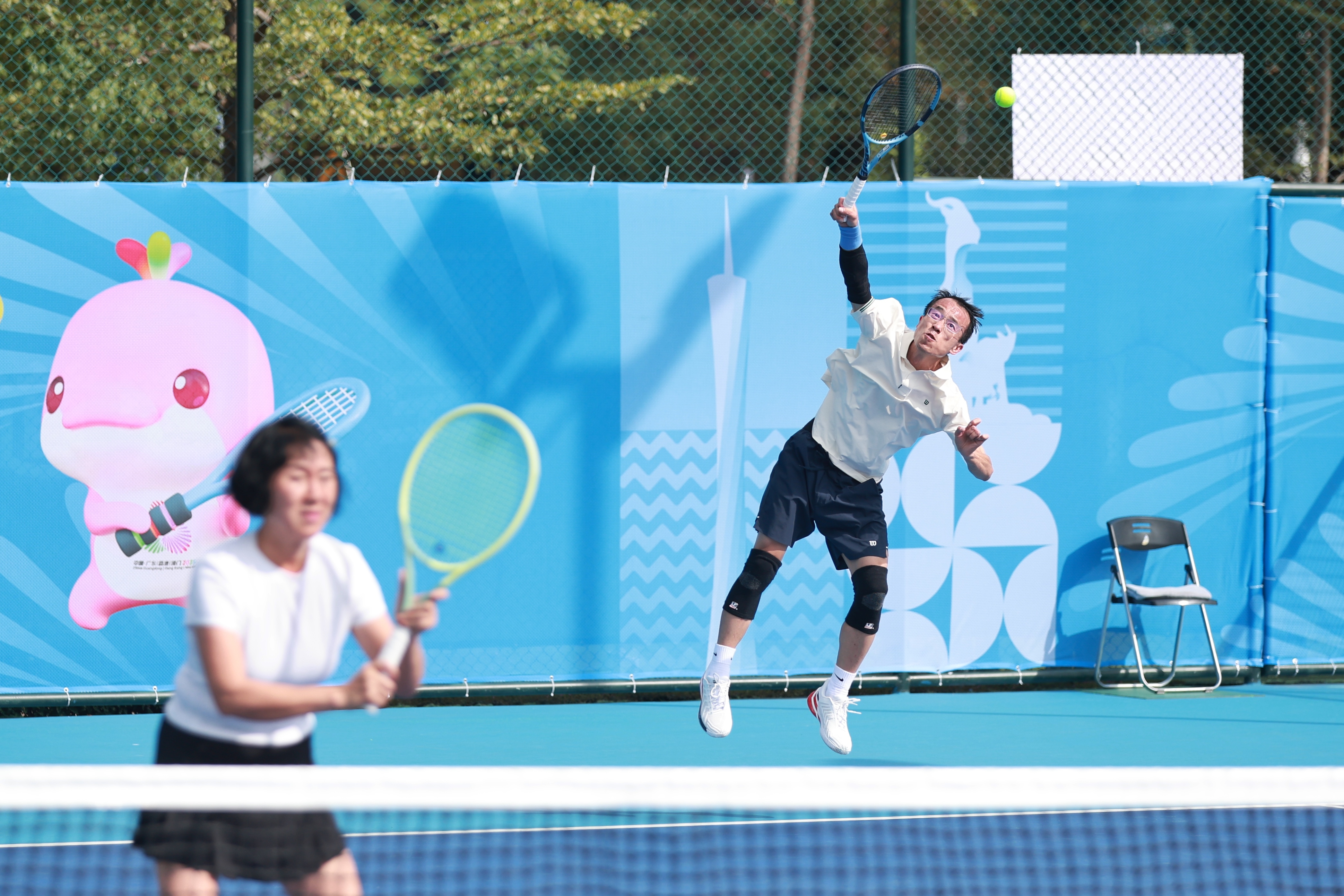 图：十五运会群众比赛网球项目决赛现场