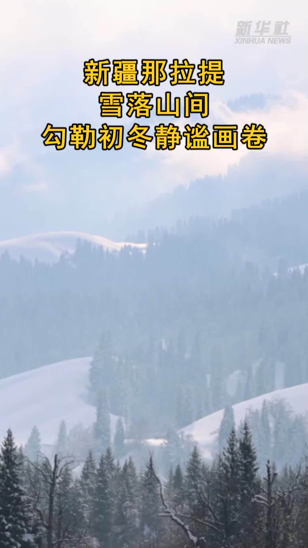 新疆那拉提：雪落山间 勾勒初冬静谧画卷