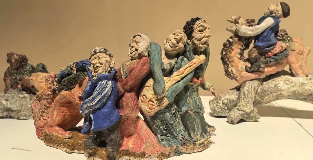 陶瓷雕塑《瓷语西行》(局部)袁月作