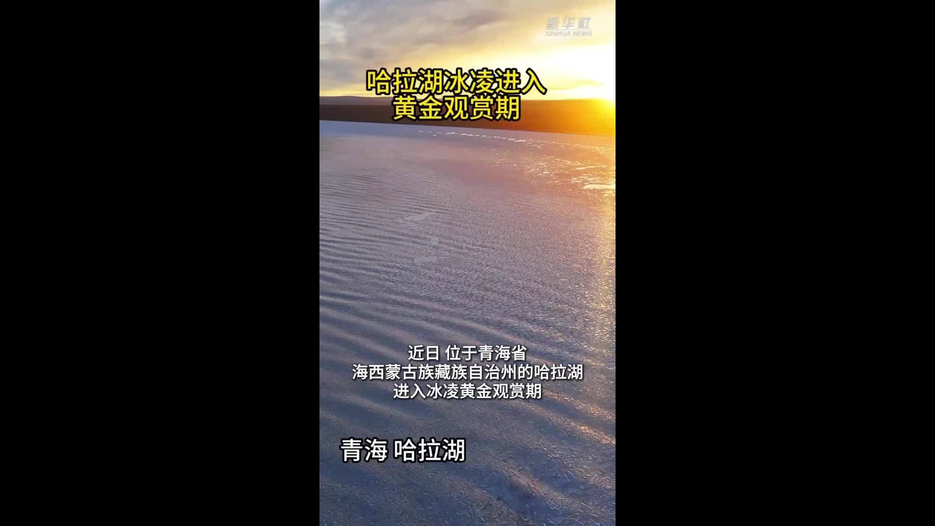 青海哈拉湖冰凌进入黄金观赏期