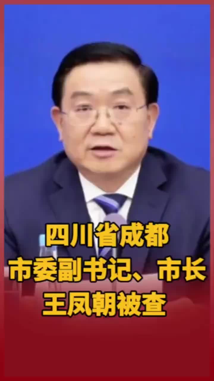 四川省成都市委副书记、市长王凤朝被查