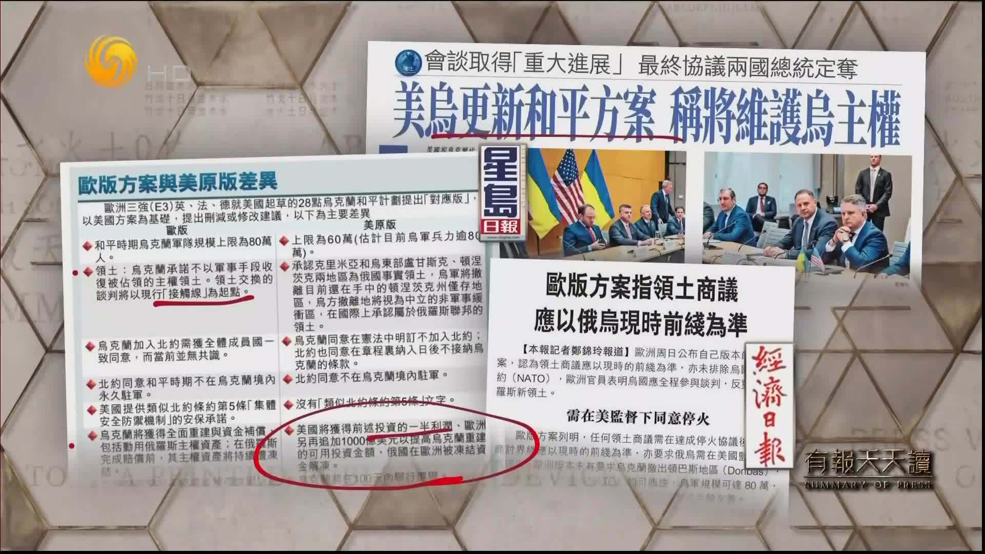 星岛日报：美乌更新和平反感 称将维护乌主权