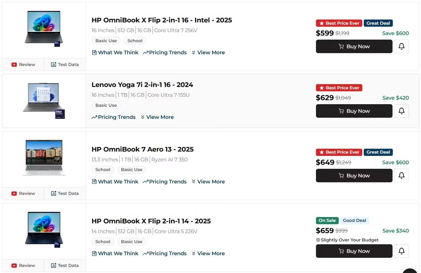 促销期间,部分售价 599 美元至 659 美元的 Windows 11 笔记本电脑。