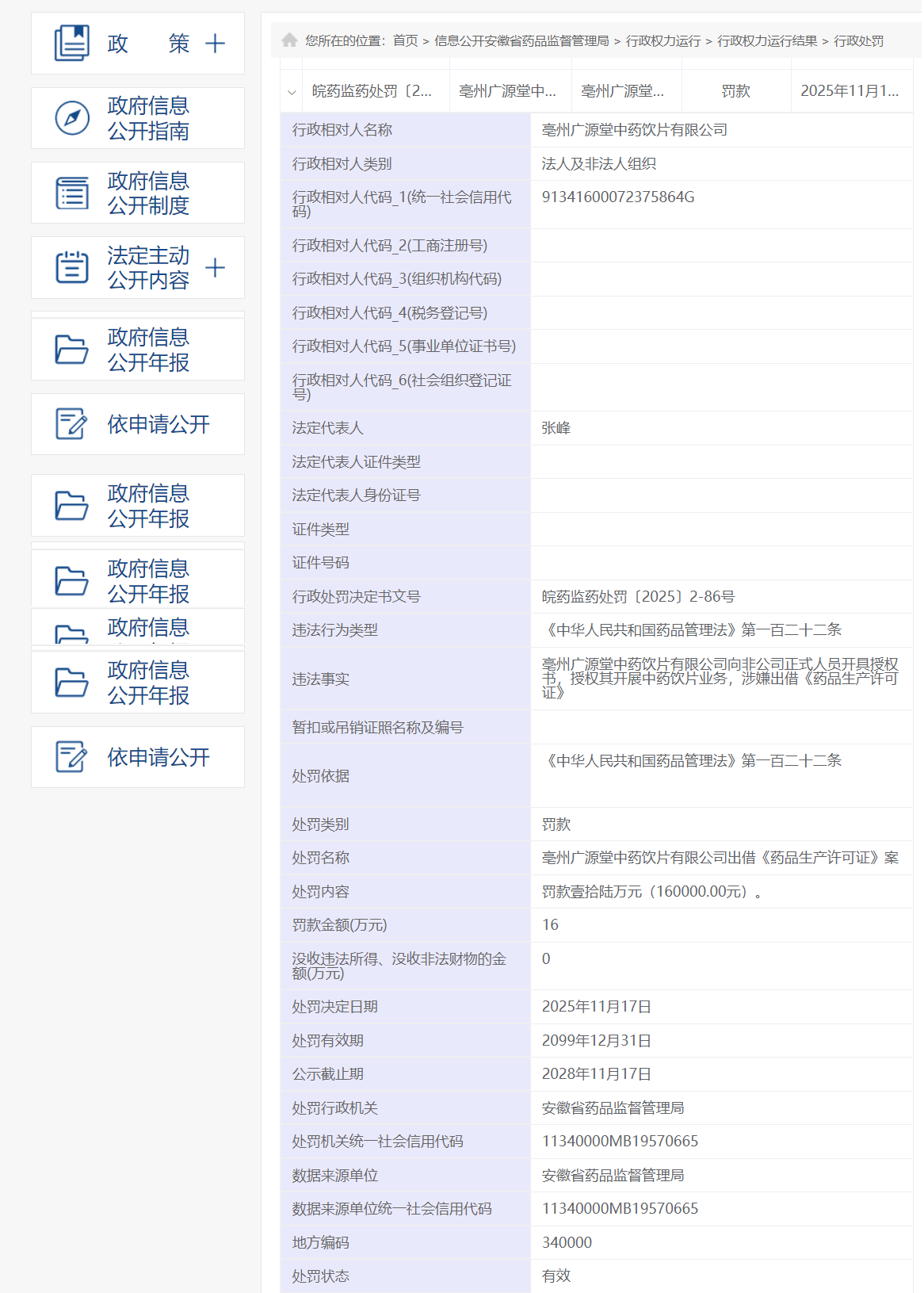 安徽省药监局出手：3人及亳州三家药企被罚133万元