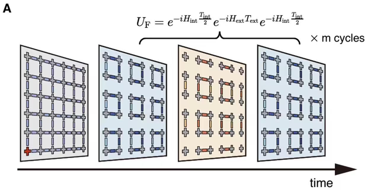 ▲ 实验在 6x6 二维比特阵列上实现周期性驱动