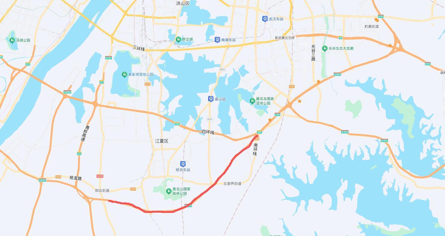 武汉绕城高速公路中洲至郑店段改扩建工程路段示意图.png