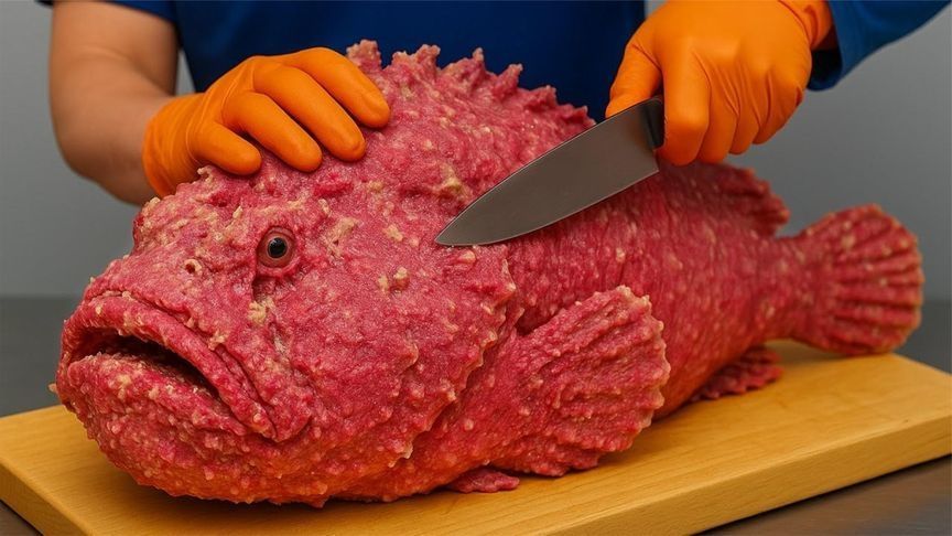 日本大厨宰杀毒鮋做生鱼片，这鱼必须专业人士操作