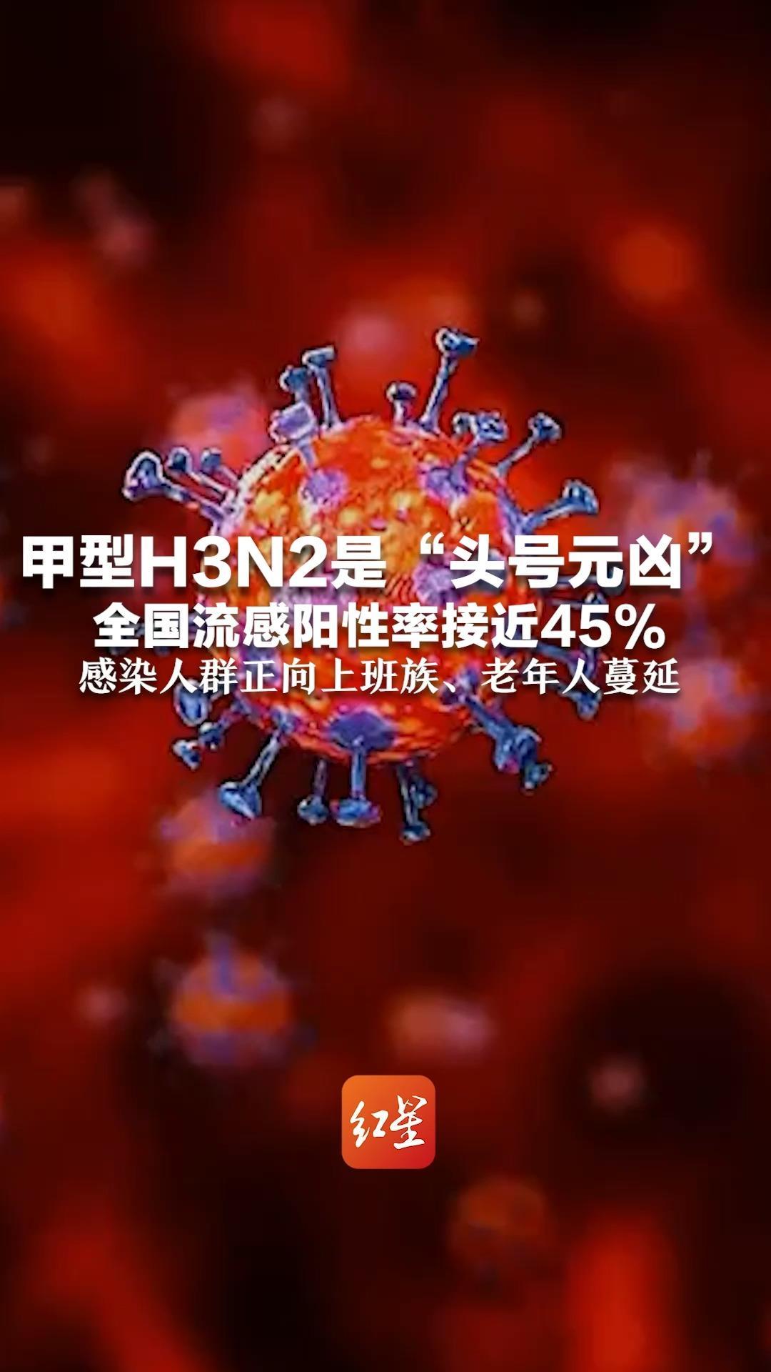 甲型H3N2是“头号元凶” 全国流感阳性率接近45%  12月下旬或迎高峰期 感染人群正向上班族、老年人蔓延