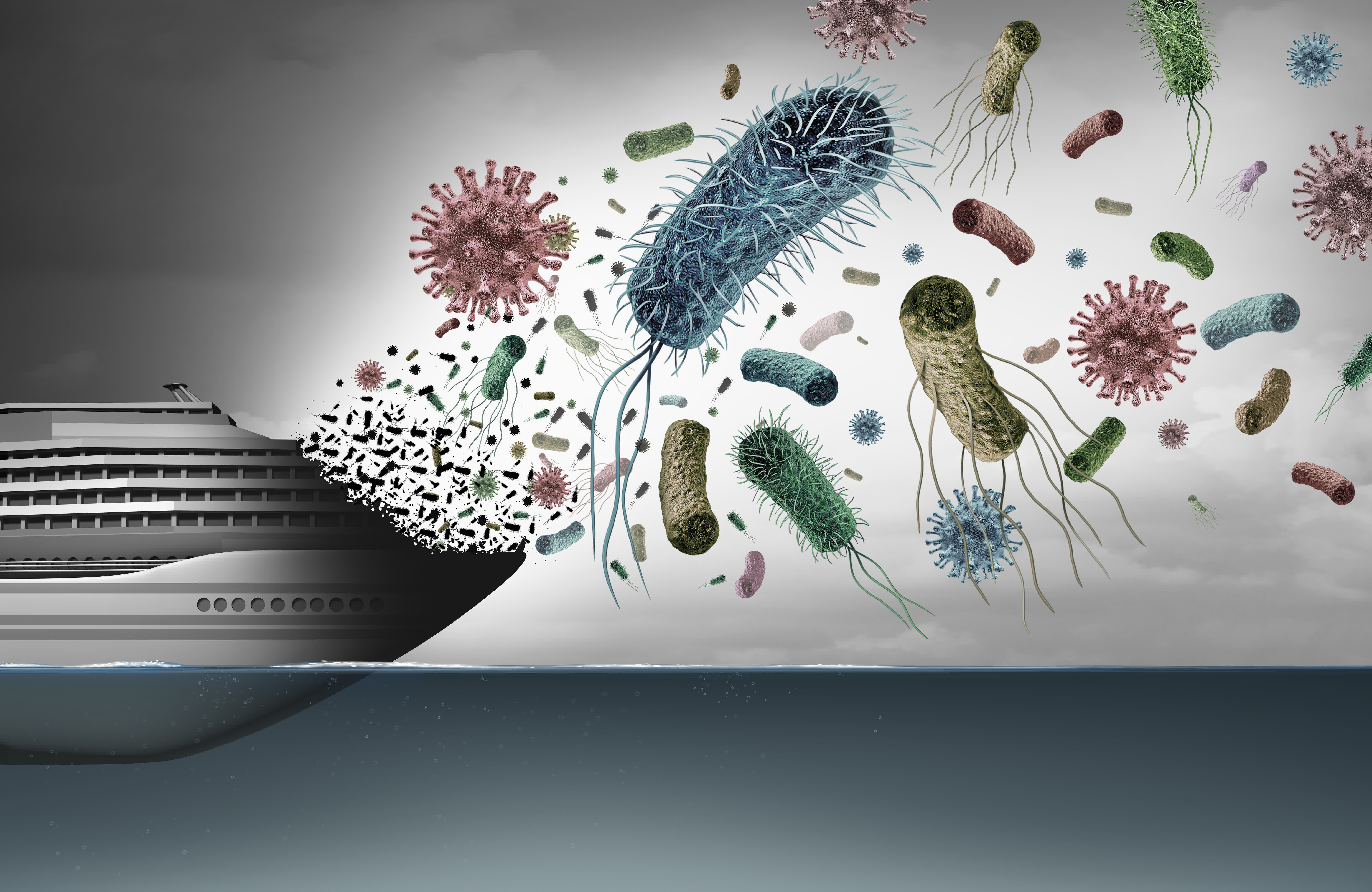 在人多聚集的地方,如學校、安老院舍、酒店、遊戲設施場地及郵輪等,諾如病毒亦可引致急性腸胃炎爆發。(效果圖,文匯網資料圖)