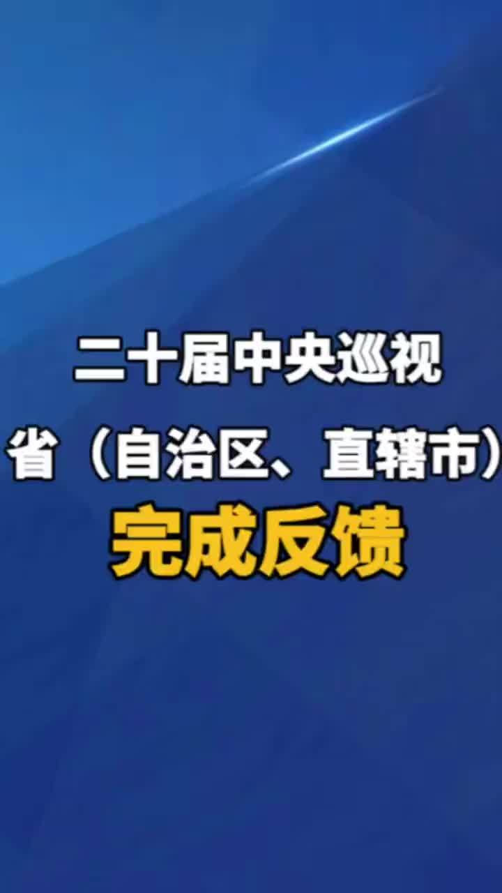 二十届中央巡视省（自治区、直辖市）完成反馈。据了解，中央巡视组还收到反映一些领导干部的问题线索，已按规定转中央纪委国家监委机关、中央组织部等有关方面处理
