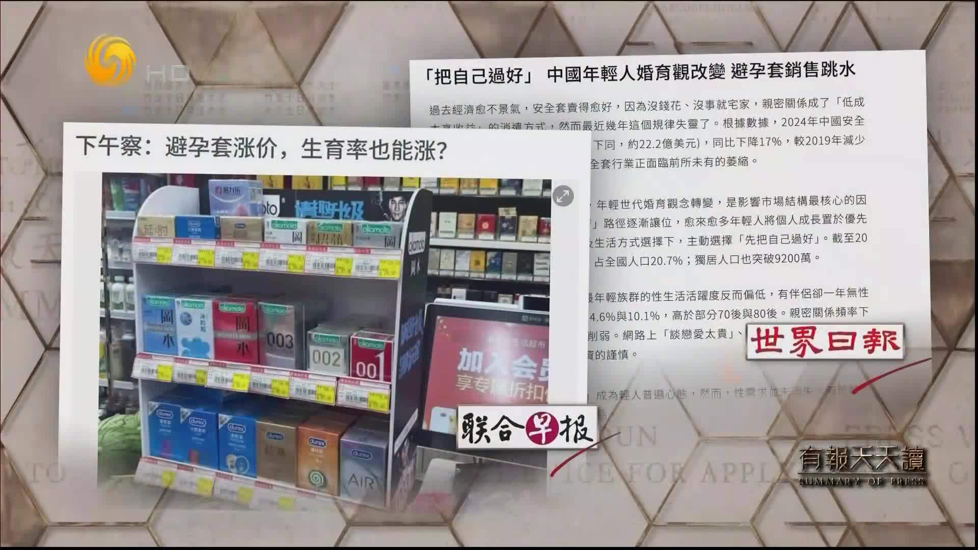 联合早报下午察：避孕套涨价，生育率也能涨？