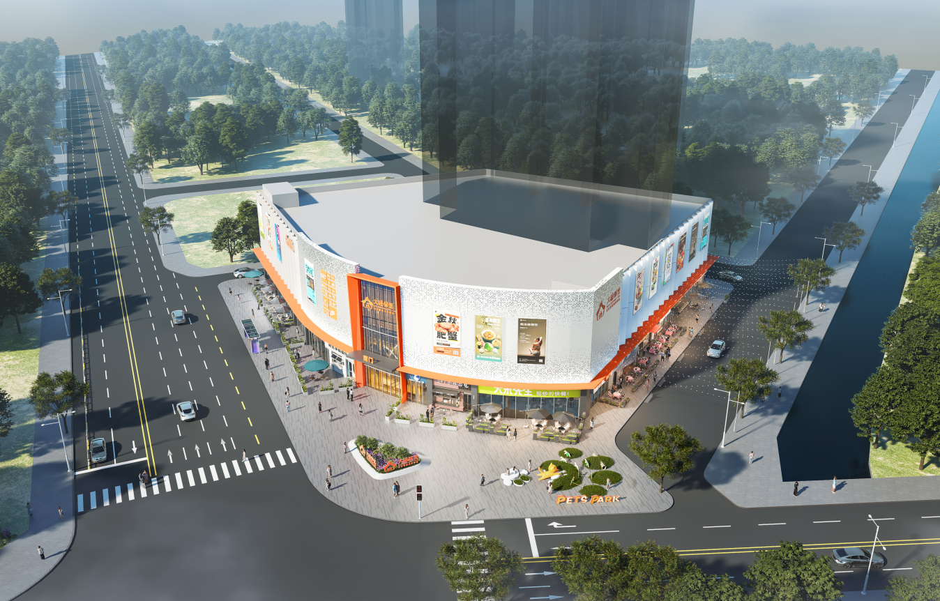 （“大橘邻里”社区商业综合体效果图）