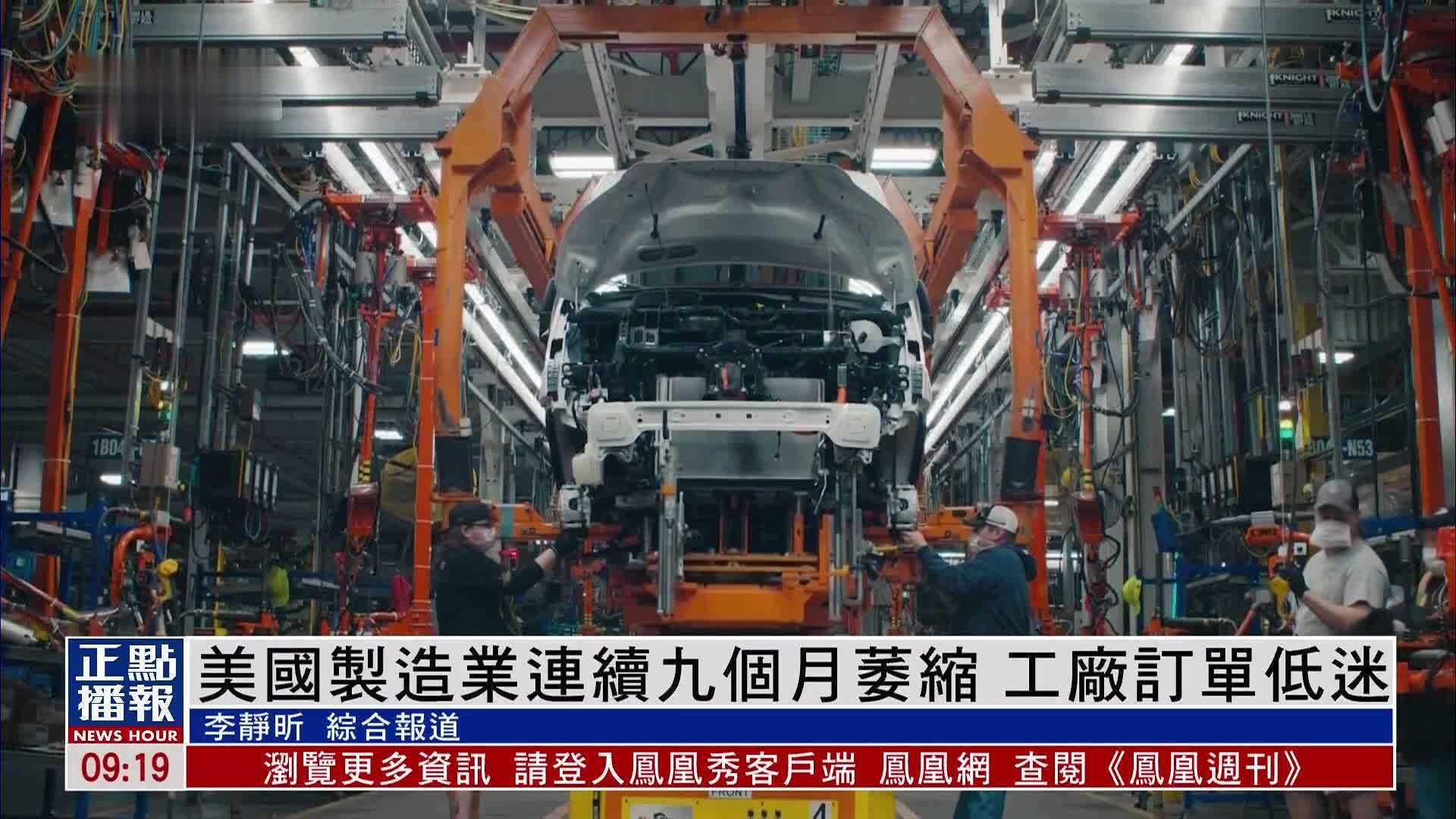 美国制造业连续九个月萎缩 工厂订单低迷