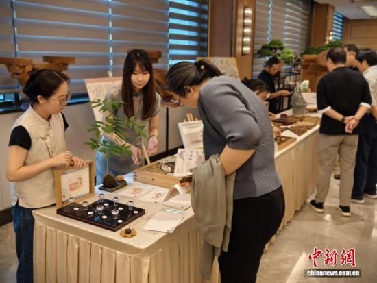 戈玉兰(左二)介绍苏州园林中的花阶。　受访者供图