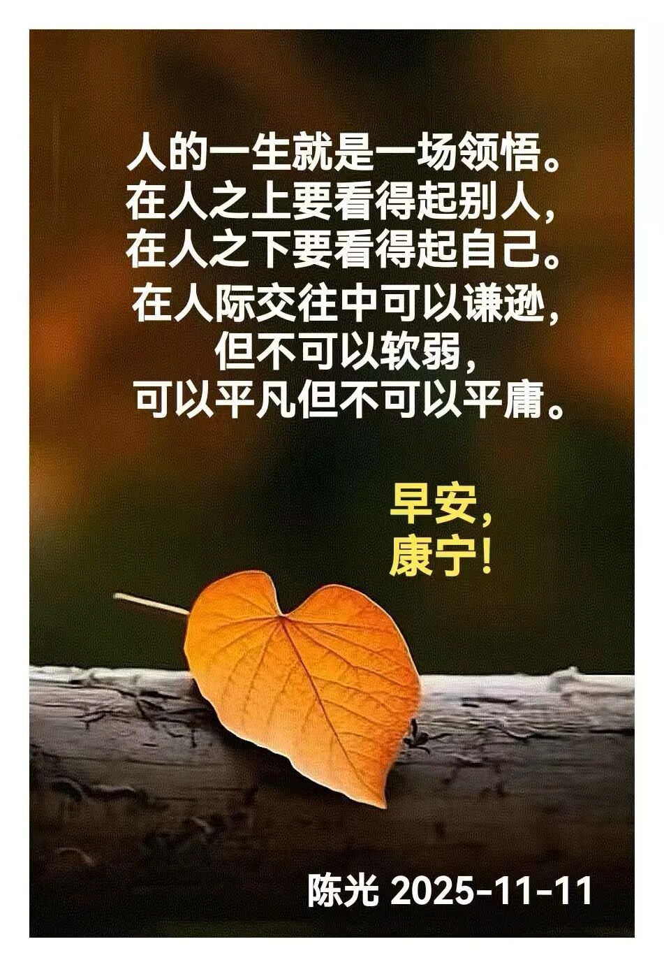 早安心语丨知世故而不世故，爱人爱己，豁达乐观！