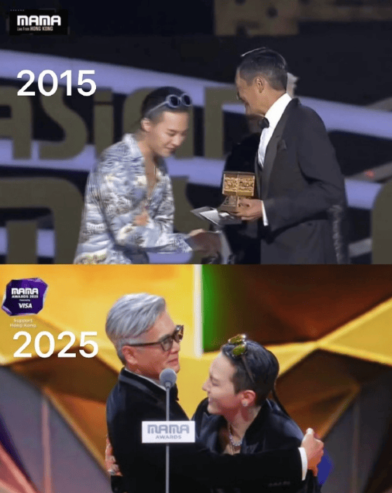 梦回十年前2015年周润发为bigbang颁奖时刻。