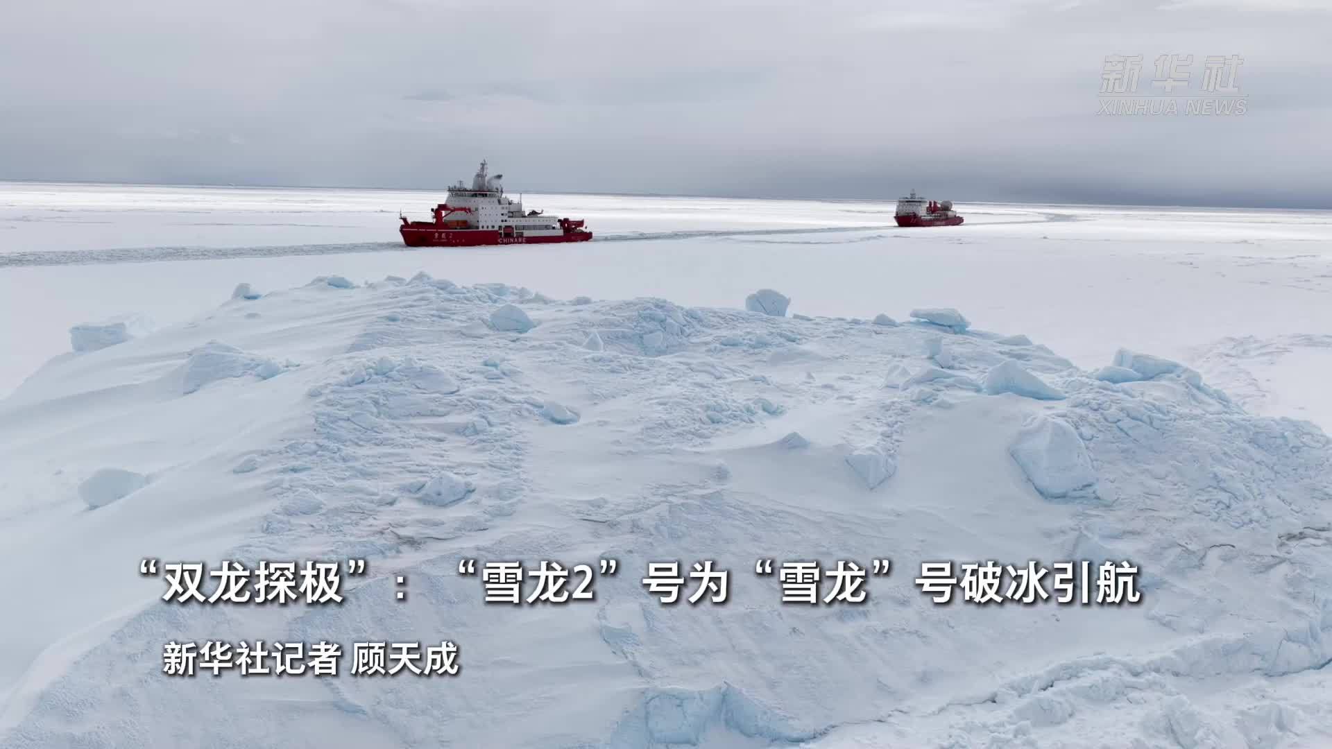 第42次南极考察｜“双龙探极”：“雪龙2”号为“雪龙”号破冰引航_凤凰网视频_凤凰网